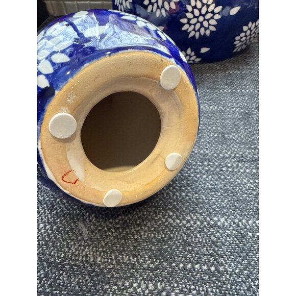 Ceramic Mikasa Chicken Decorations Set Of 2 Blue & White With Floral Pattern - Picture 10 of 11